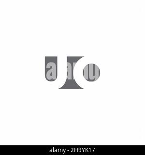 UO Logo monogram with negative space style design template isolated on white background Stock Vector