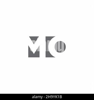 MO Logo monogram with negative space style design template isolated on white background Stock Vector