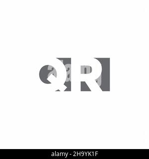 QR Logo monogram with negative space style design template isolated on white background Stock Vector