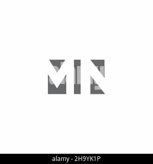 MN Logo monogram with negative space style design template isolated on white background Stock Vector