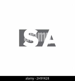 SA Logo monogram with negative space style design template isolated on white background Stock Vector
