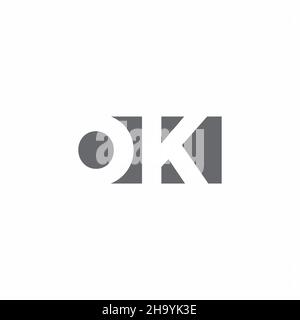 OK Logo monogram with negative space style design template isolated on white background Stock Vector