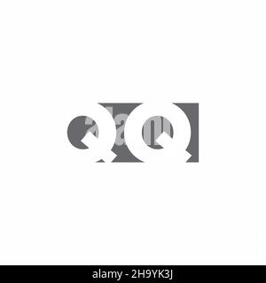 QQ Logo monogram with negative space style design template isolated on white background Stock Vector