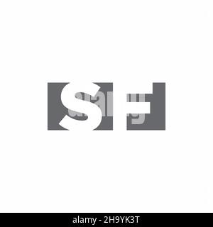 SF Logo monogram with negative space style design template isolated on white background Stock Vector