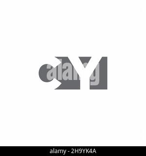 CY Logo monogram with negative space style design template isolated on white background Stock Vector