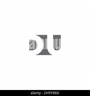 DU Logo monogram with negative space style design template isolated on white background Stock Vector