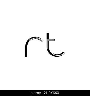 RT Logo monogram with slice rounded modern design template isolated on ...