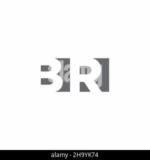 BR Logo monogram with negative space style design template isolated on white background Stock Vector