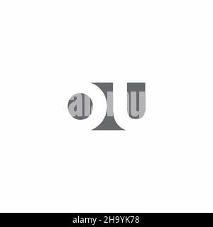 OU Logo monogram with negative space style design template isolated on white background Stock Vector
