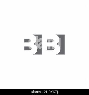 BB Logo monogram with negative space style design template isolated on white background Stock Vector