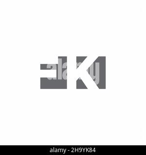 FK Logo monogram with negative space style design template isolated on white background Stock Vector