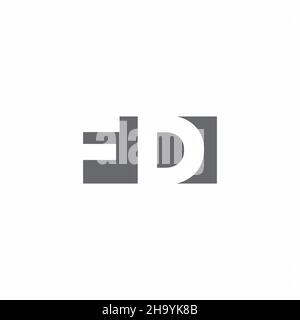FD Logo monogram with negative space style design template isolated on white background Stock Vector