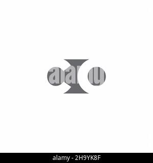CO Logo monogram with negative space style design template isolated on white background Stock Vector