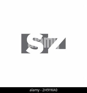 SZ Logo monogram with negative space style design template isolated on white background Stock Vector