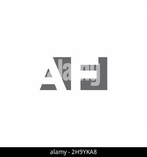 AF Logo monogram with negative space style design template isolated on white background Stock Vector