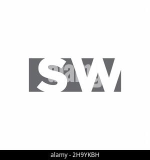SW Logo monogram with negative space style design template isolated on white background Stock Vector