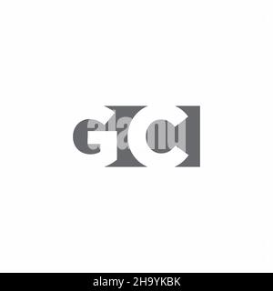 GC Logo monogram with negative space style design template isolated on white background Stock Vector