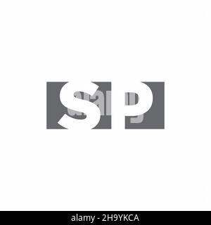 SP Logo monogram with negative space style design template isolated on white background Stock Vector