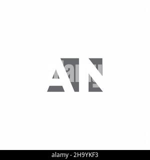 AN Logo monogram with negative space style design template isolated on white background Stock Vector