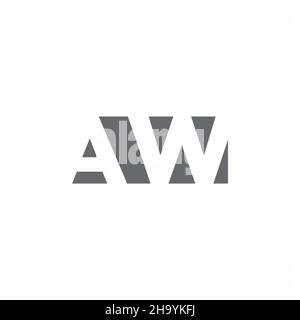 AW Logo monogram with negative space style design template isolated on white background Stock Vector