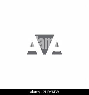 AA Logo monogram with negative space style design template isolated on white background Stock Vector