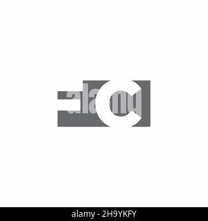FC Logo monogram with negative space style design template isolated on white background Stock Vector