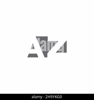 AZ Logo monogram with negative space style design template isolated on white background Stock Vector
