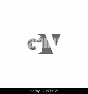 GV Logo monogram with negative space style design template isolated on white background Stock Vector