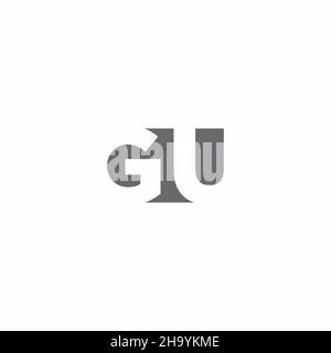 GU Logo monogram with negative space style design template isolated on white background Stock Vector