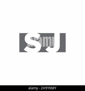 SJ Logo monogram with negative space style design template isolated on white background Stock Vector