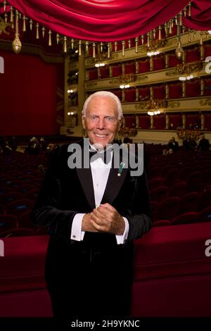 Giorgio Armani  Premiere of -Macbeth- at La Scala Theatre People Milan, Italy 7th December 2021 (Photo by SGP/Sipa USA)Italia id  126933 009 Not Exclusive