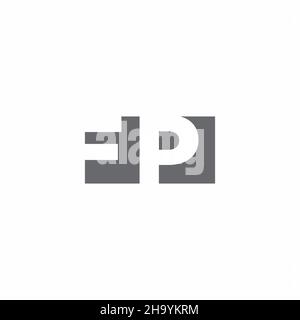 FP Logo monogram with negative space style design template isolated on white background Stock Vector