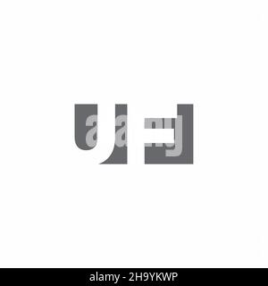 UF Logo monogram with negative space style design template isolated on white background Stock Vector
