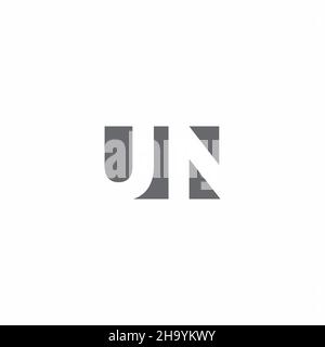 UN Logo monogram with negative space style design template isolated on white background Stock Vector