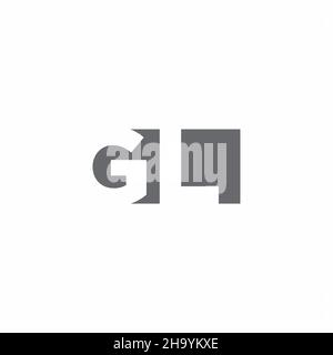 GL Logo monogram with negative space style design template isolated on white background Stock Vector