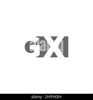 GX Logo monogram with negative space style design template isolated on white background Stock Vector