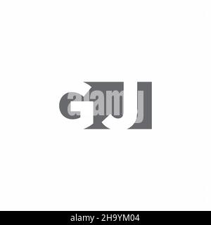 GJ Logo monogram with negative space style design template isolated on white background Stock Vector