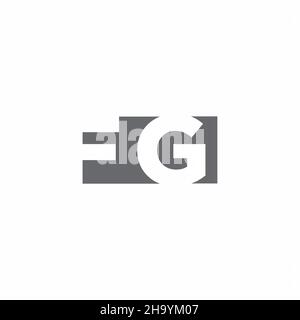 FG Logo monogram with negative space style design template isolated on white background Stock Vector