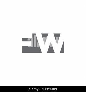 FW Logo monogram with negative space style design template isolated on white background Stock Vector