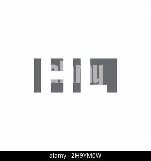 HL Logo monogram with negative space style design template isolated on white background Stock Vector