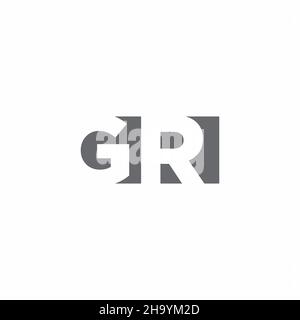 GR Logo monogram with negative space style design template isolated on white background Stock Vector