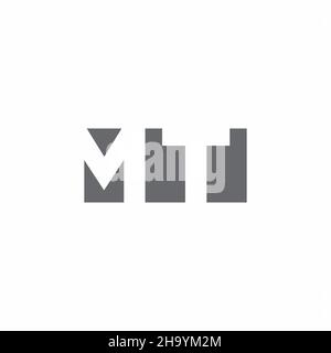 MT Logo monogram with negative space style design template isolated on white background Stock Vector