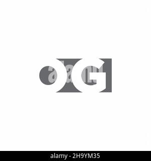 OG Logo monogram with negative space style design template isolated on white background Stock Vector