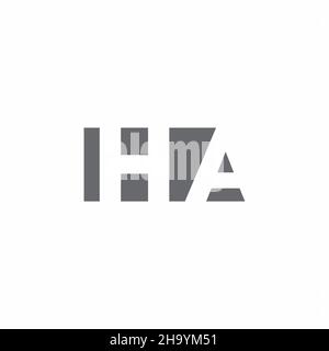 HA Logo monogram with negative space style design template isolated on white background Stock Vector