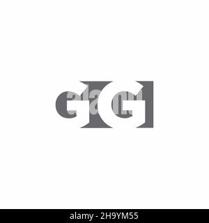 GG Logo monogram with negative space style design template isolated on white background Stock Vector