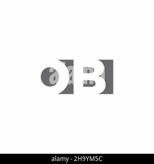 OB Logo monogram with negative space style design template isolated on white background Stock Vector
