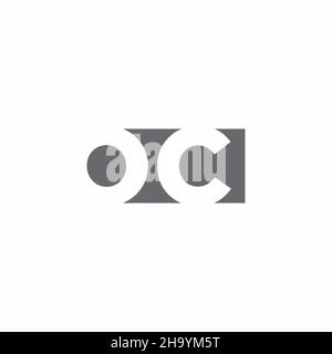 OC Logo monogram with negative space style design template isolated on white background Stock Vector