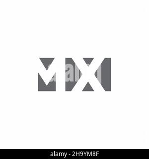 MX Logo monogram with negative space style design template isolated on white background Stock Vector