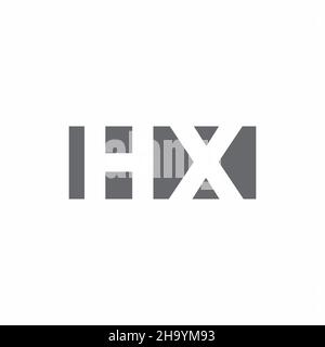 HX Logo monogram with negative space style design template isolated on white background Stock Vector