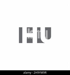 HU Logo monogram with negative space style design template isolated on white background Stock Vector